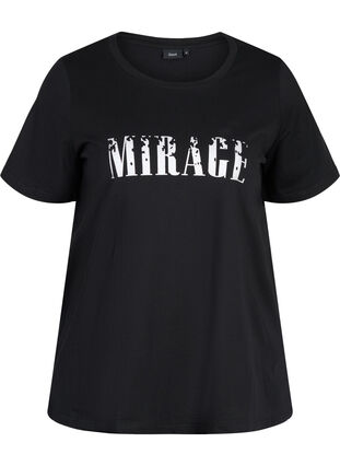 T-Shirt aus Bio-Baumwolle mit Aufdruck, Black, Packshot image number 0