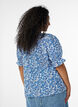Baumwollbluse mit eckigem Ausschnitt, Blau, Model image number 2