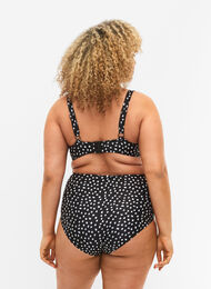Extra hoch taillierte Bikini-Hose mit Print, Black White Dot, Model