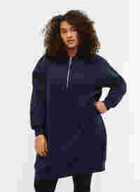 Pulloverkleid mit Kapuze und Reißverschluss, Navy Blazer, Model