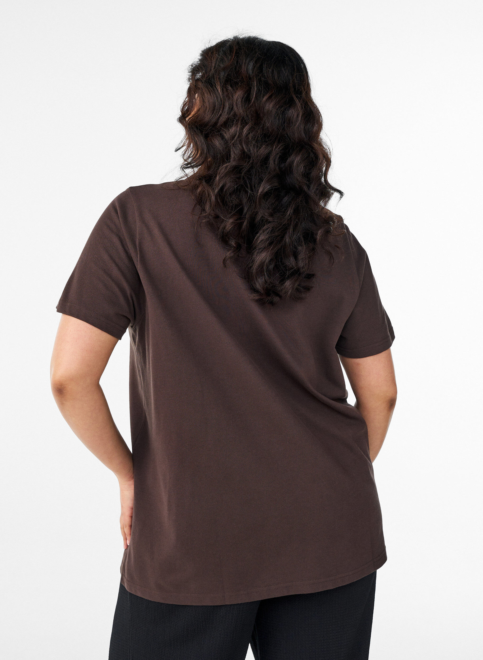ZizziPoloshirt mit kurzen &Auml;rmeln, Braun, Model image number 2