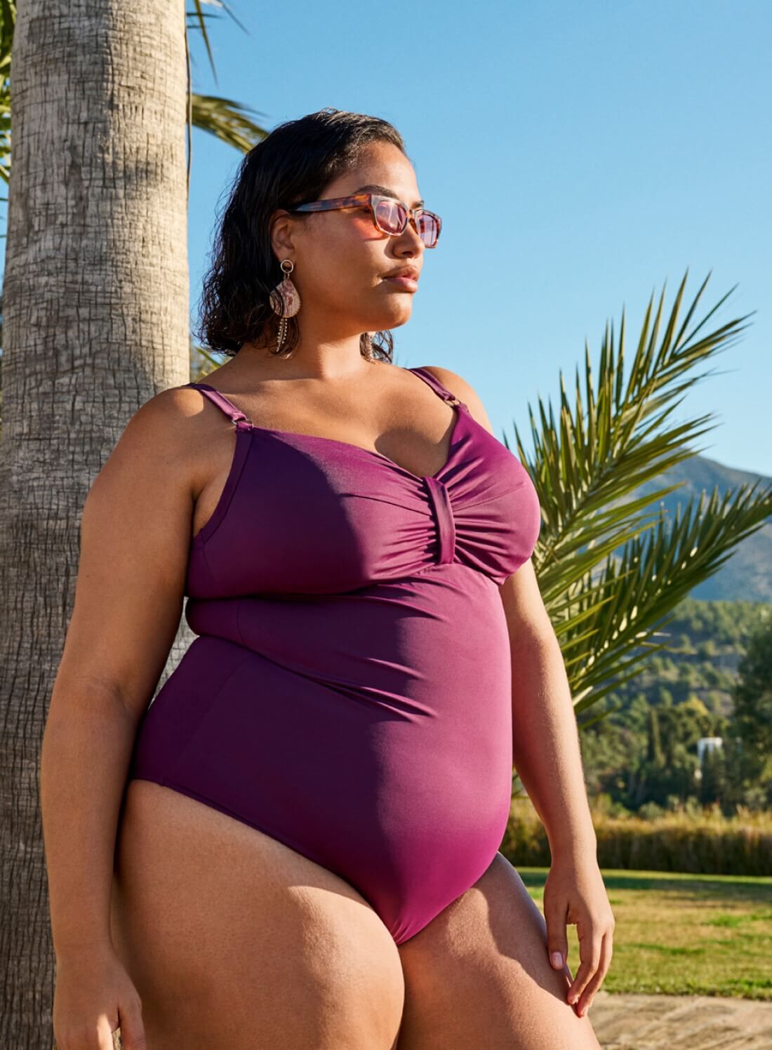 ZizziBadeanzug mit B&uuml;geln und Drapierungen, , Model