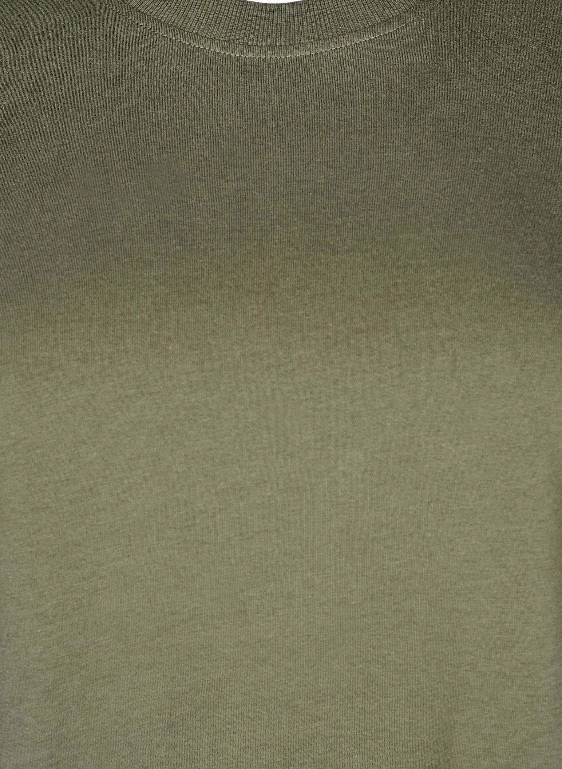 ZizziBasic-T-Shirt aus Baumwolle mit Rundhalsausschnitt, Gr&uuml;n, Packshot image number 2