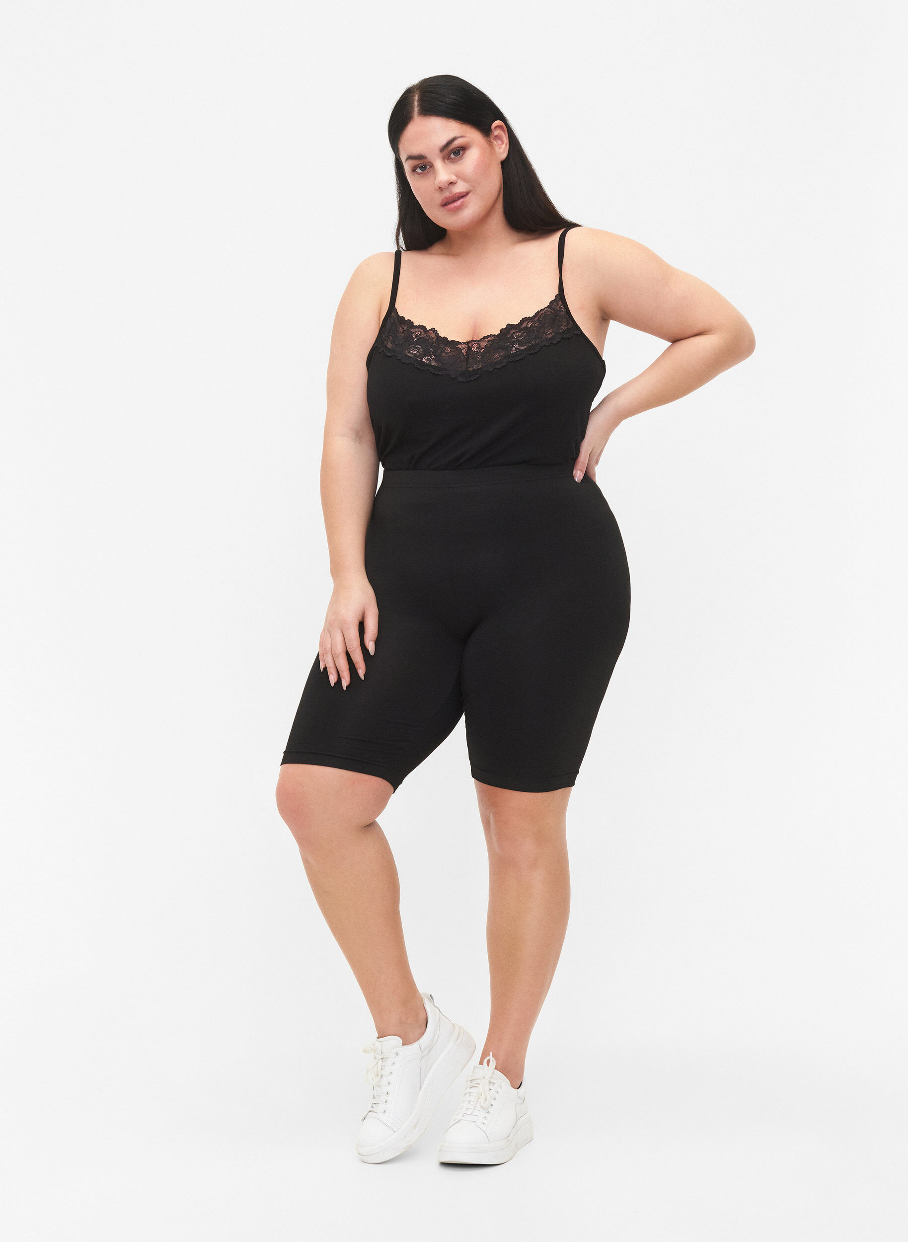 Zizzi2er-Pack Radlershorts, Schwarz, Model image number 1