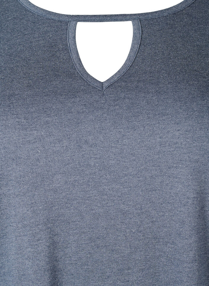 Melange-Bluse mit langen Ärmeln, Night Sky Mel. , Packshot image number 2