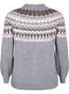 Gestrickter Pullover mit Muster und langen Ärmeln, Medium Grey Comb, Packshot image number 1