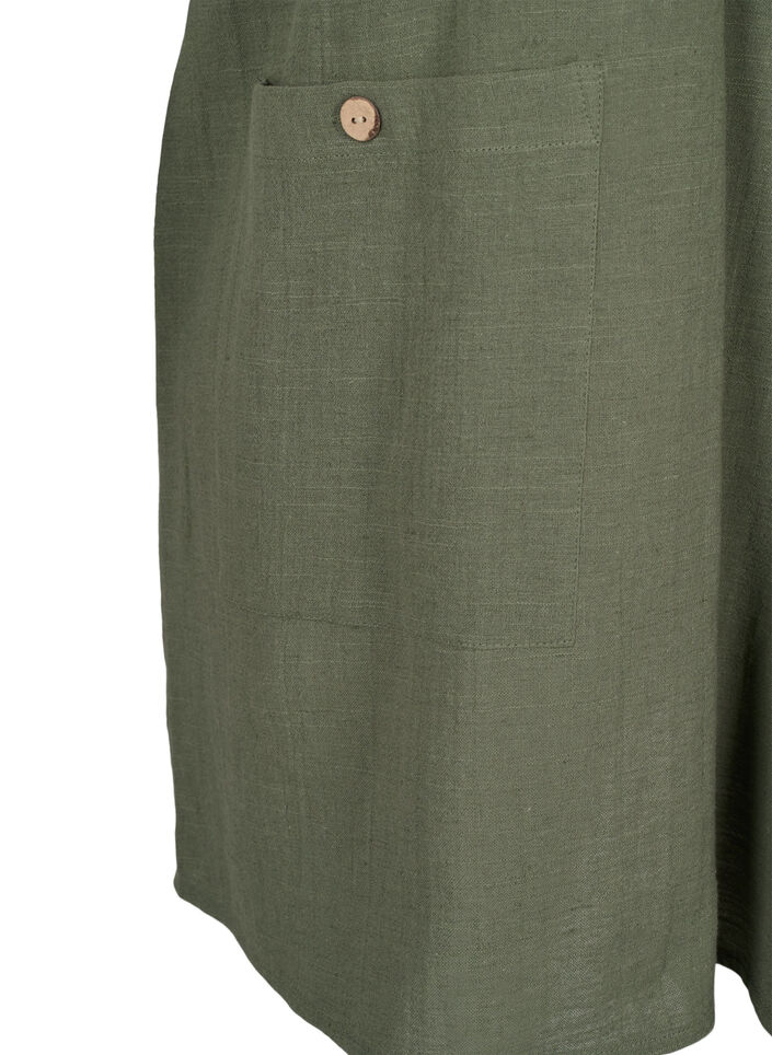 Tunika aus Baumwoll-Leinen-Mischung und 3/4-Ärmeln, Thyme, Packshot image number 3