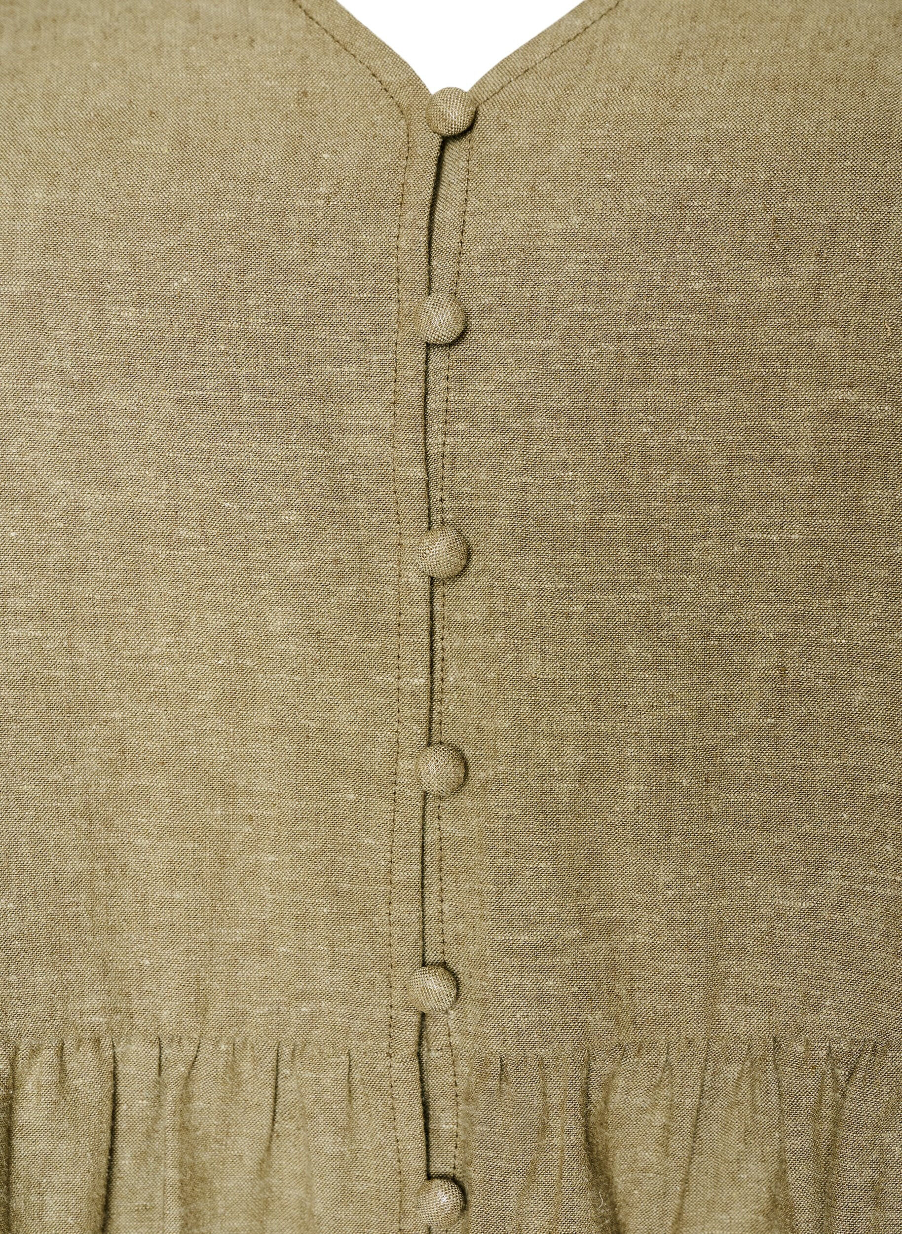 ZizziBluse aus Leinen und Viskose mit V-Ausschnitt und Knopfverschluss, Gr&uuml;n, Packshot image number 2