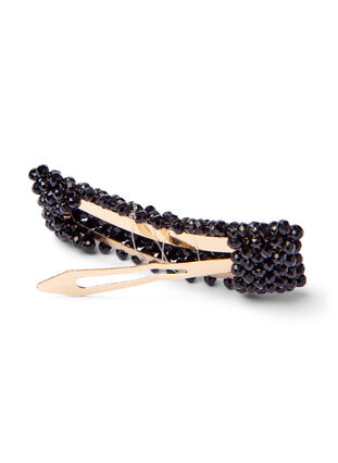 Haarspange mit schwarzen Perlen, Black, Packshot image number 2