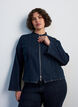 Figurbetonte Jeansjacke mit Rei&szlig;verschluss, Blau, Model image number 0