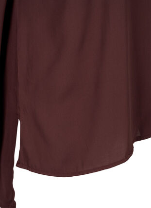Unifarbenes Hemd mit V-Ausschnitt, Fudge, Packshot image number 3