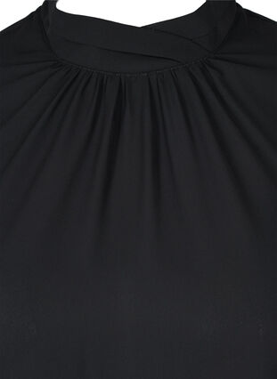 Langarm Bluse mit hohem Kragen, Black, Packshot image number 2