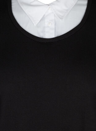 Einfarbige Bluse mit langen Ärmeln und Kragen, Black, Packshot image number 2