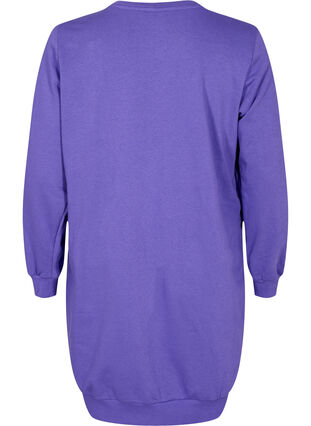 Pulloverkleid aus Baumwolle mit Textdruck, Purple Corallites, Packshot image number 1