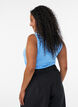 Einfarbiges Basic Top aus Baumwolle, Blau, Model image number 2