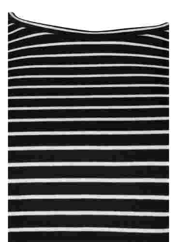 2er-Pack basic T-Shirts aus Baumwolle, Black/Black Stripe, Packshot image number 3