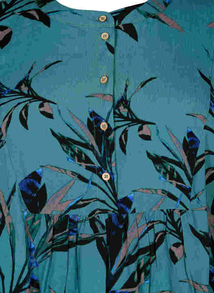 Bedruckte Tunika aus Viskose, Sea Pine Leaf, Packshot image number 2