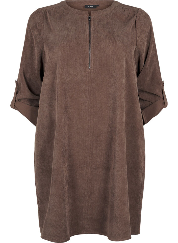 Velvet-Kleid mit Reißverschluss, Chocolate Martini, Packshot image number 0