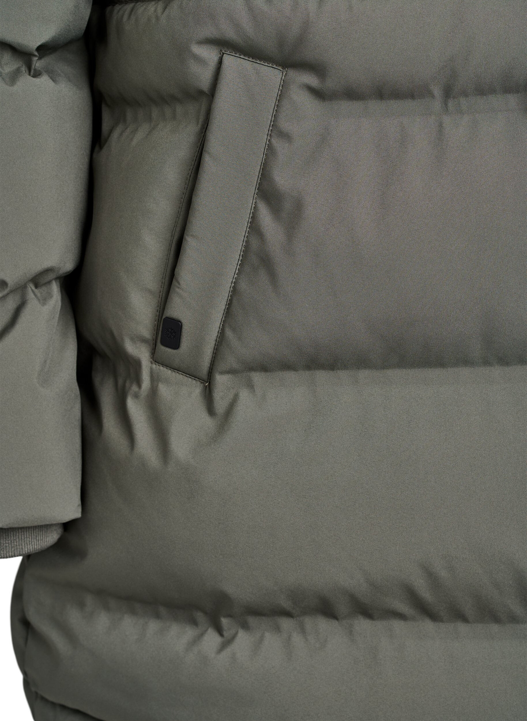 ZizziMittellange Pufferjacke mit verstellbarer Taille, Grau, Packshot image number 3