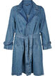 Denim-Trenchcoat mit Gürtel, Blue Denim, Packshot image number 0