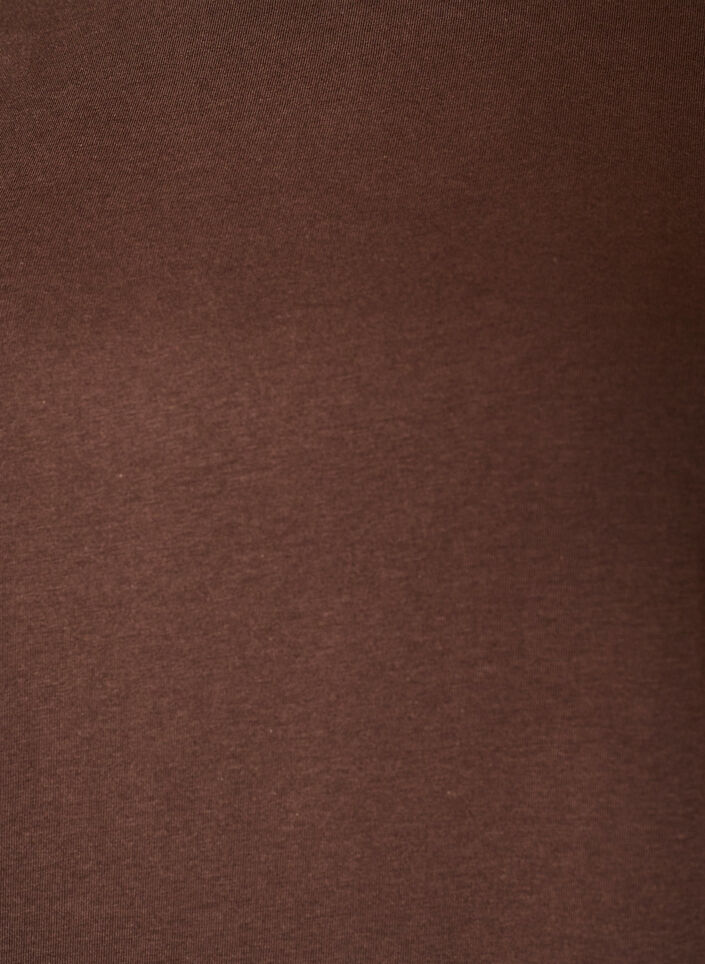 T-shirt with asymmetric lace hem, Brown, Packshot image number 2