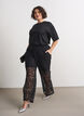 T-Shirt mit Strasssteinen und Rundhalsausschnitt, Schwarz, Model image number 1