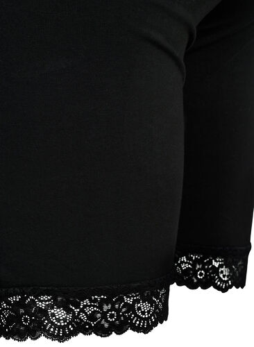 Radlershorts für Schwangere mit Spitzenrand, Black, Packshot image number 3