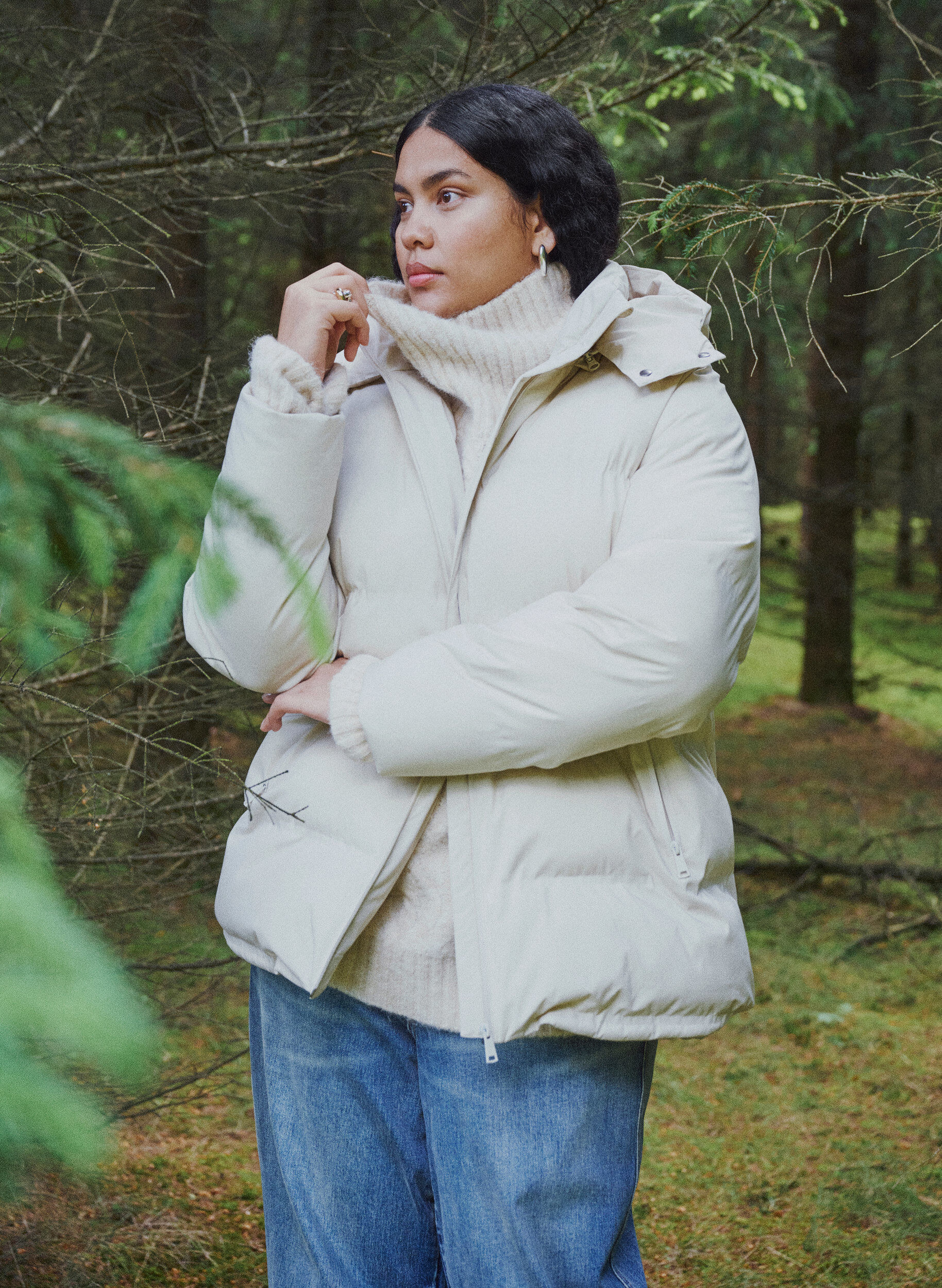 ZizziKurze Steppjacke mit abnehmbarer Kapuze, Vanille, Image image number 0