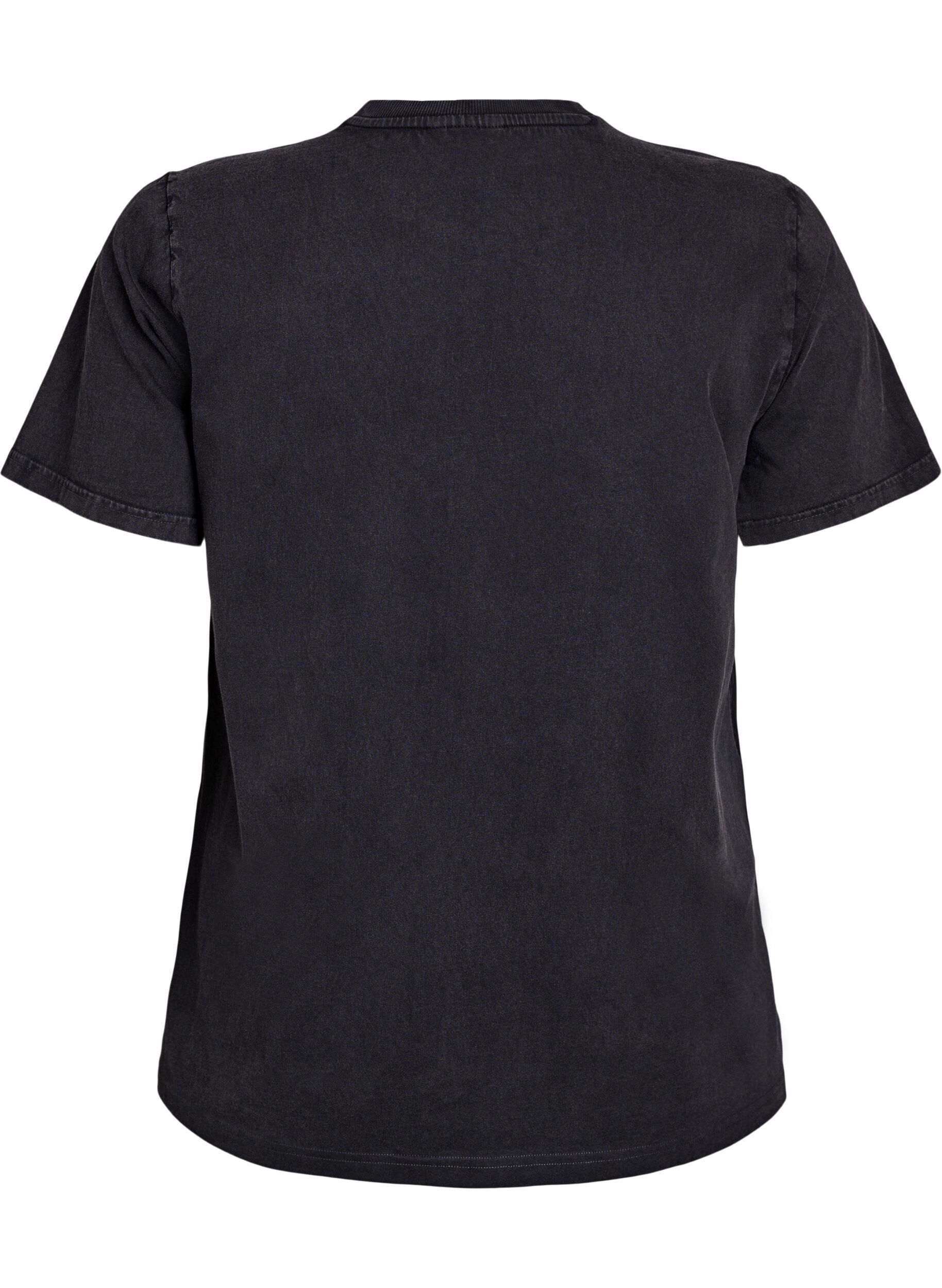 ZizziT-Shirt aus Bio-Baumwolle mit Statement-Print, Grau, Packshot image number 1