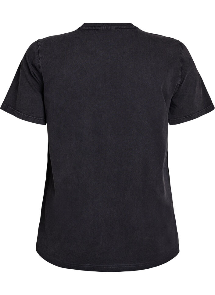 T-Shirt aus Bio-Baumwolle mit Statement-Print, Grau, Packshot image number 1