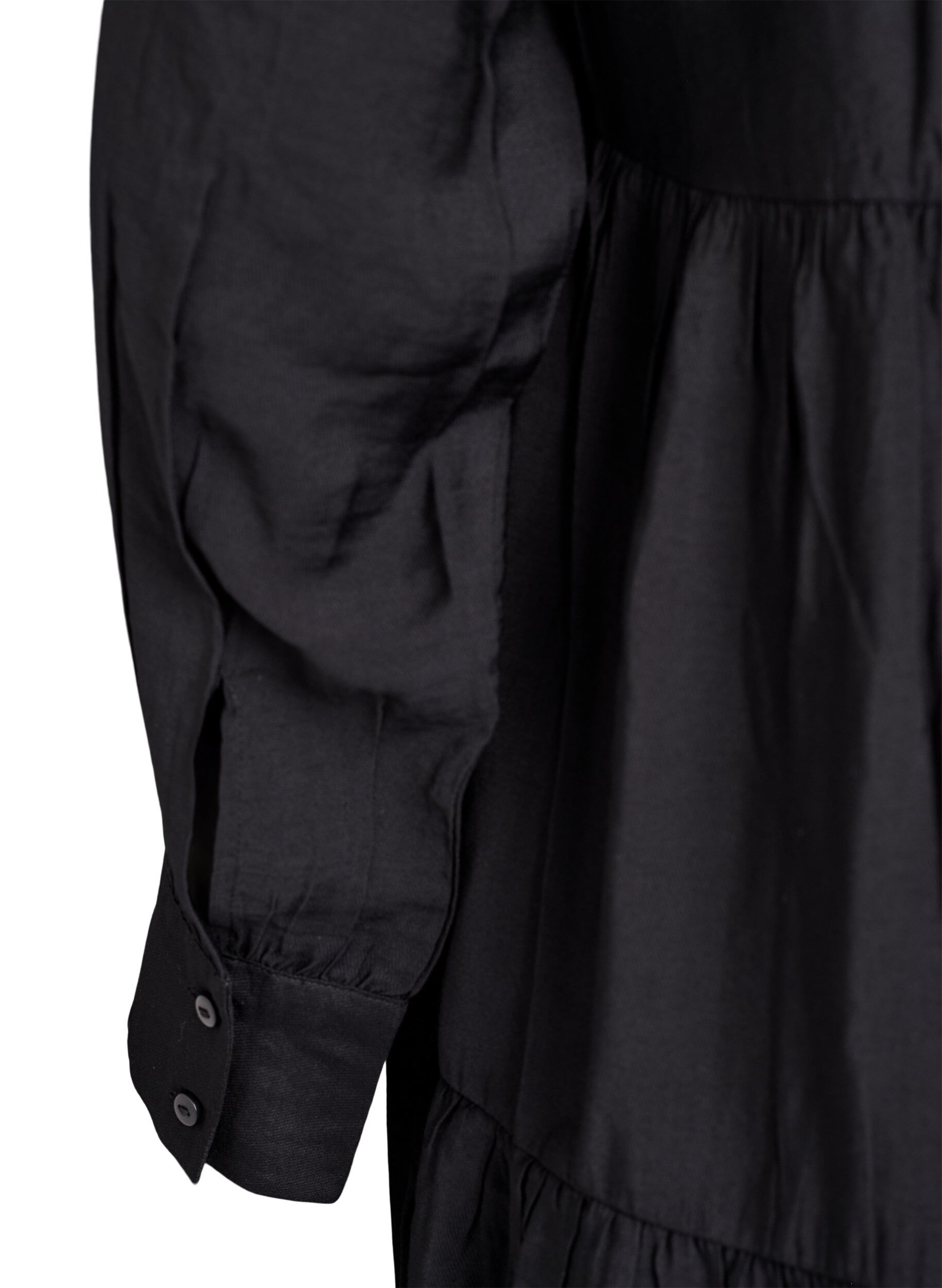 ZizziA-Linien-Kleid mit R&uuml;schenkragen, Schwarz, Packshot image number 3