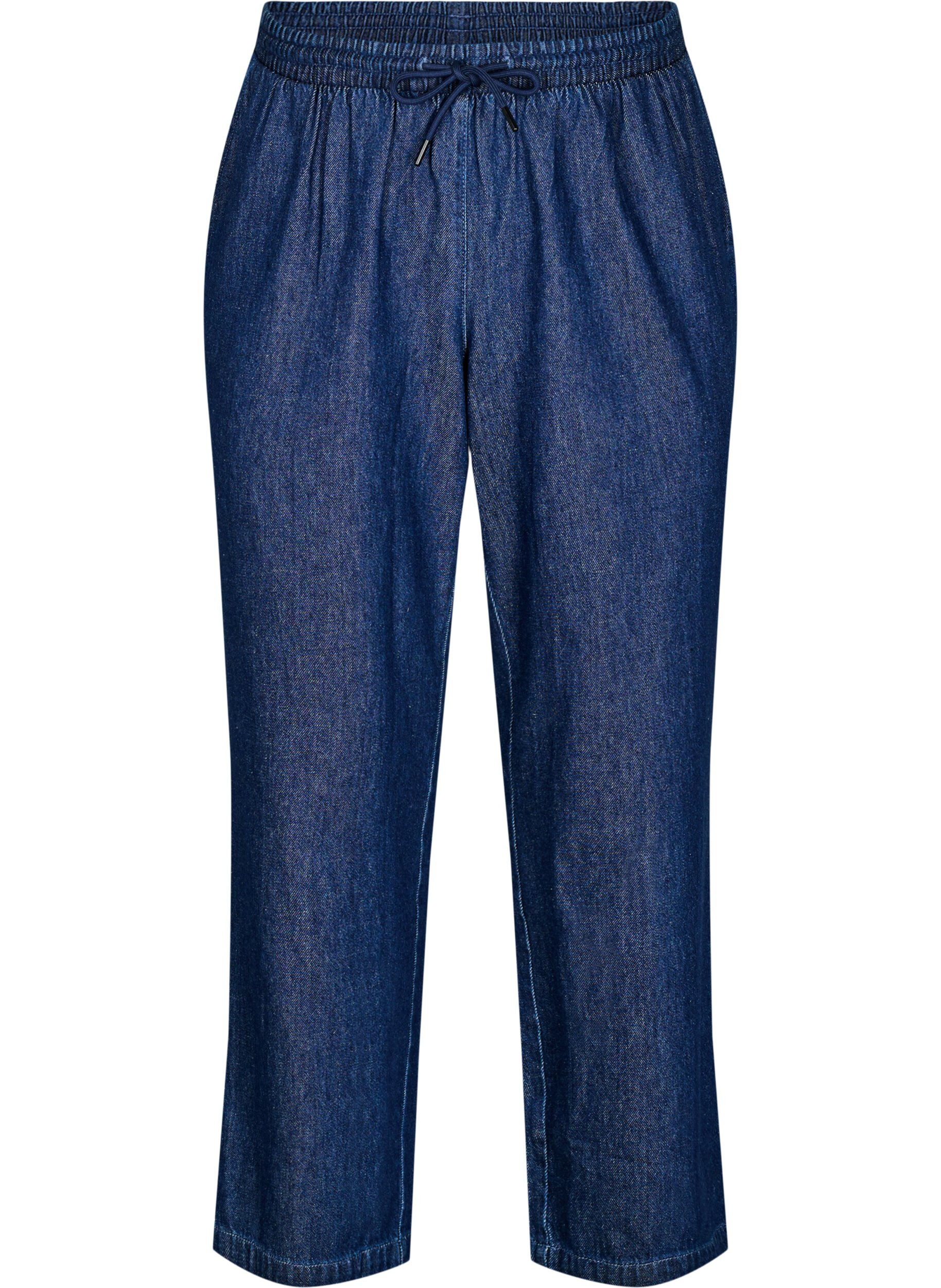 Gerade geschnittene Jeans mit elastischem Bund