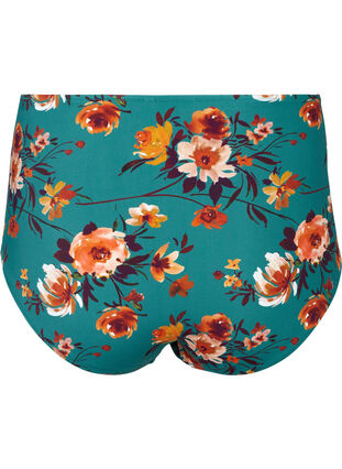 Hochtaillierte Bikinihose mit Blumenprint, Green Flower, Packshot image number 1