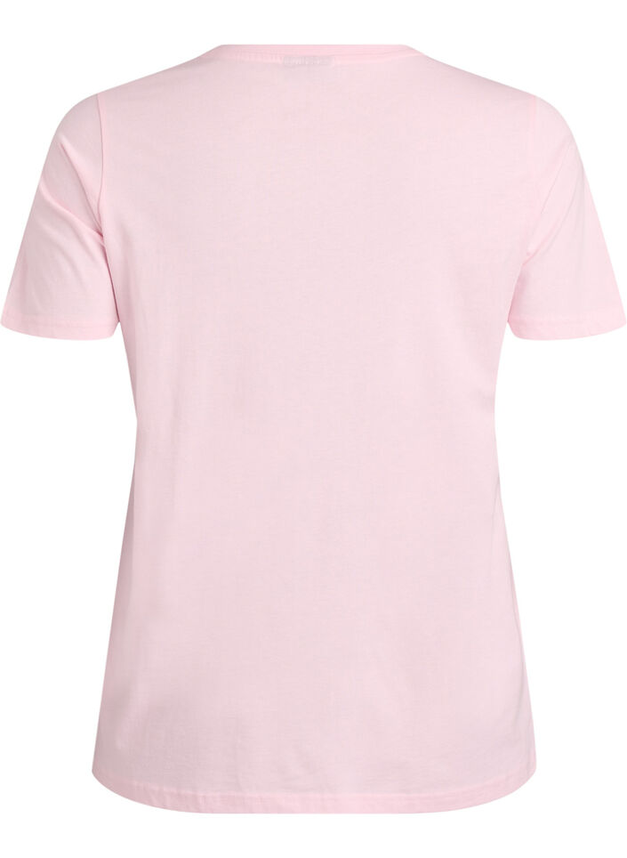 T-Shirt aus Baumwolle mit dekorativem Frontdetail, Pink, Packshot image number 1
