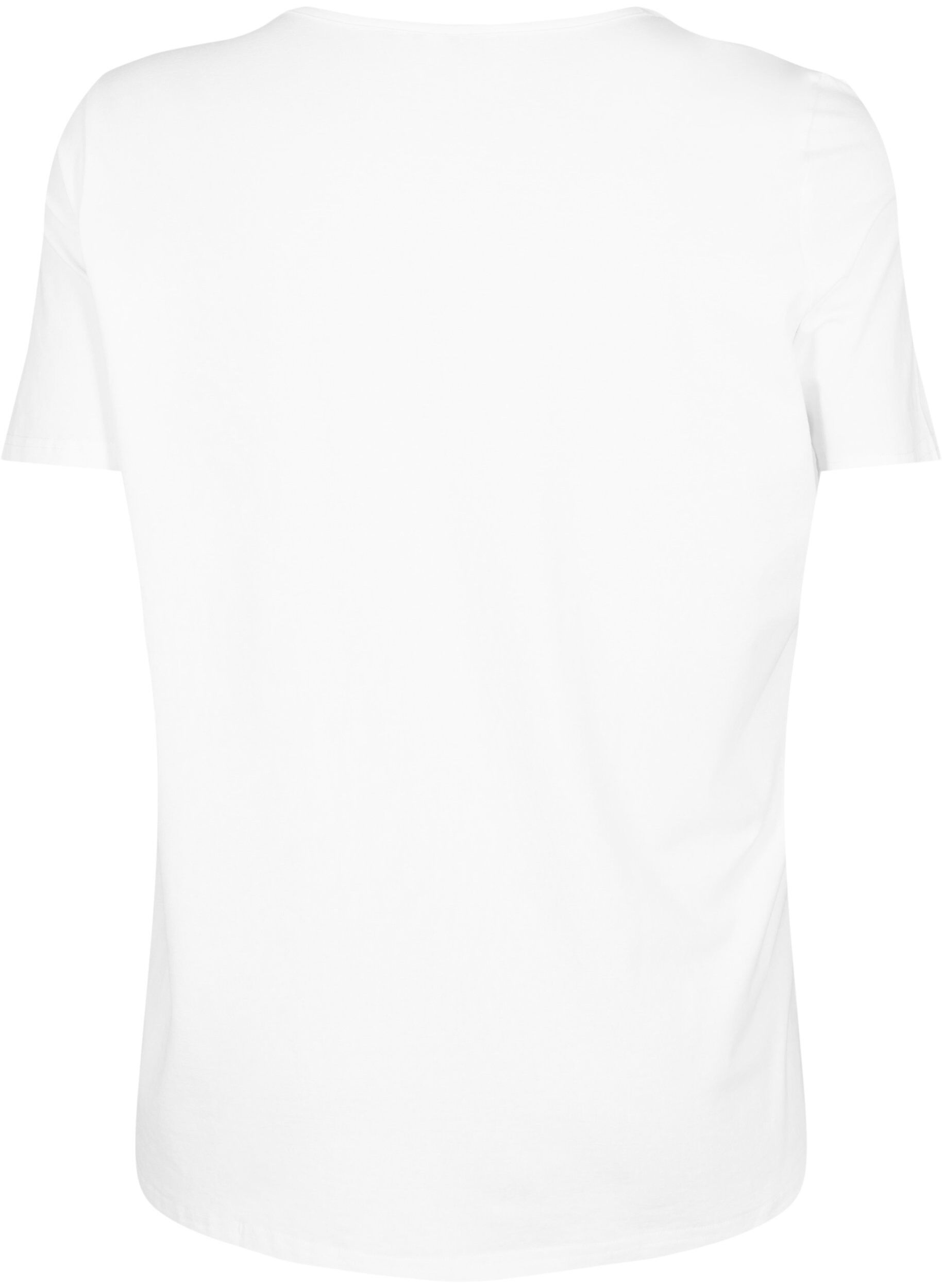 ZizziT-Shirt mit V-Ausschnitt und Kreuzdetails, Warm Off-white, Packshot image number 1