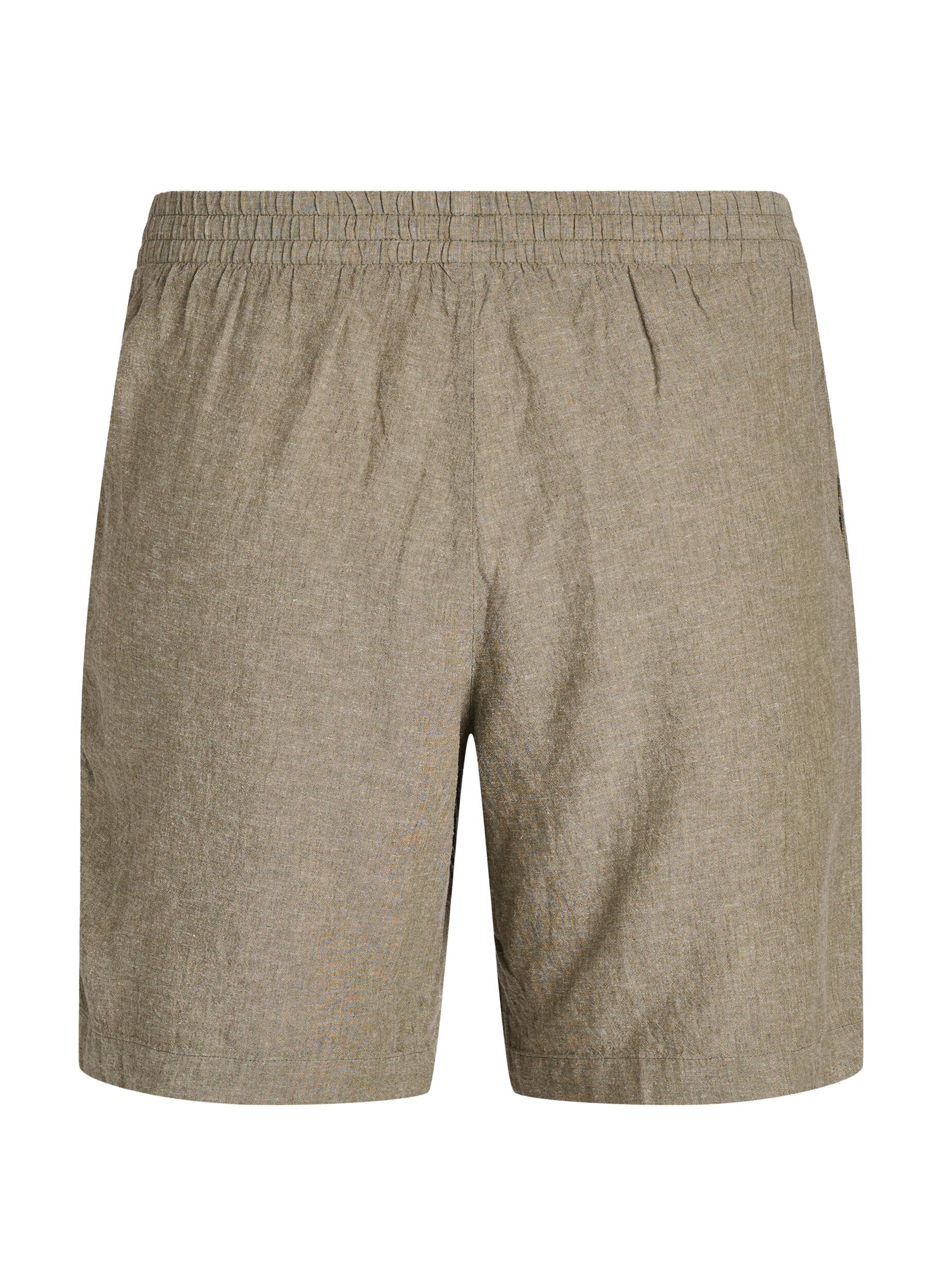 ZizziHoch taillierte Shorts aus Leinen und Viskose, Gr&uuml;n, Packshot image number 1