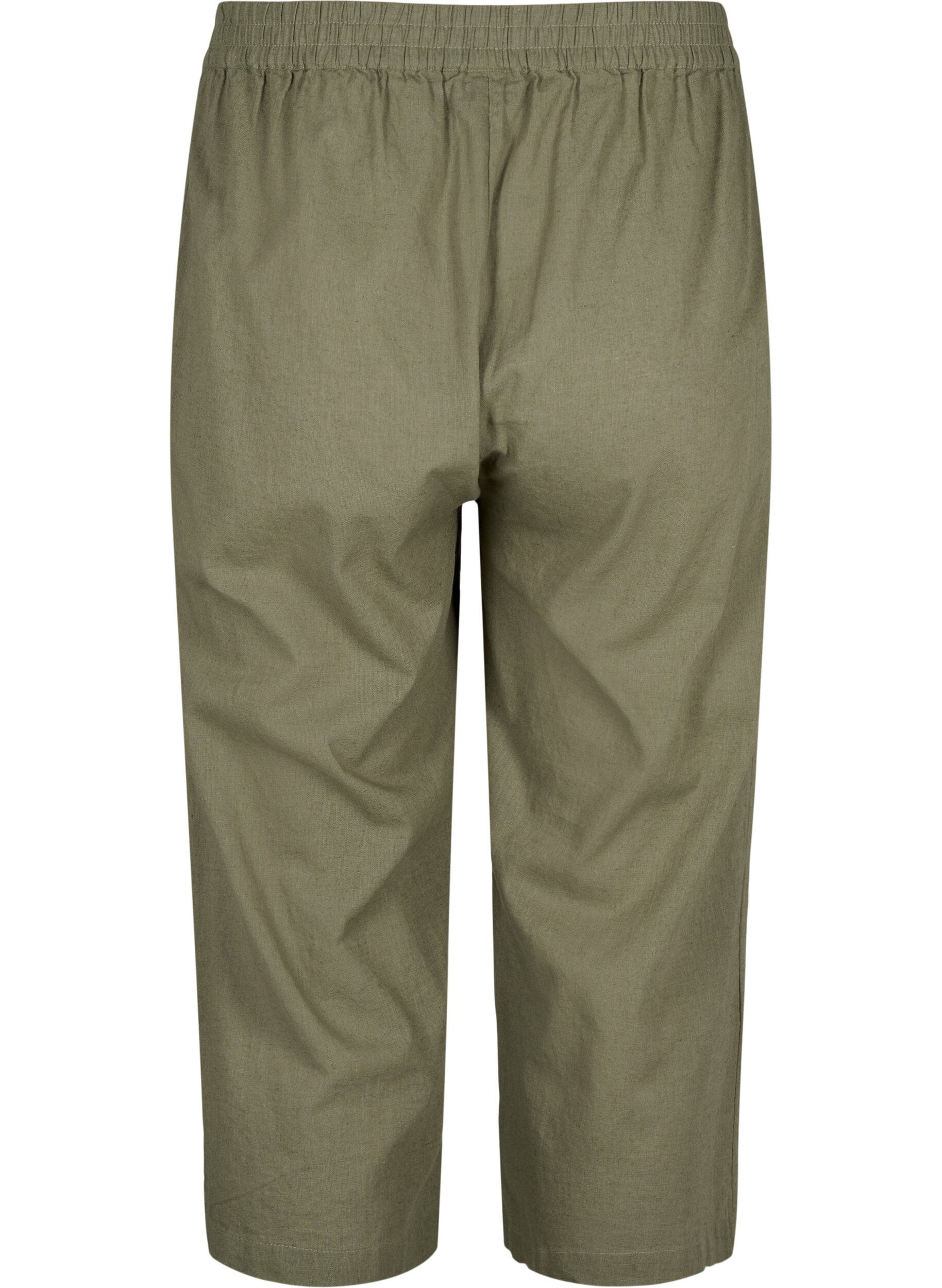 Zizzi7/8-Hose aus Baumwollmischung mit Leinen, Deep Lichen Green, Packshot image number 1