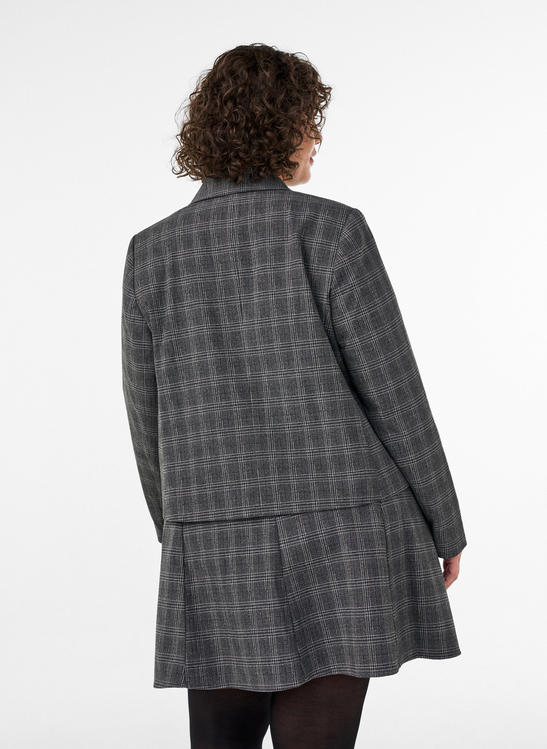 ZizziKurzer Blazer mit Karomuster, Grau, Model image number 2