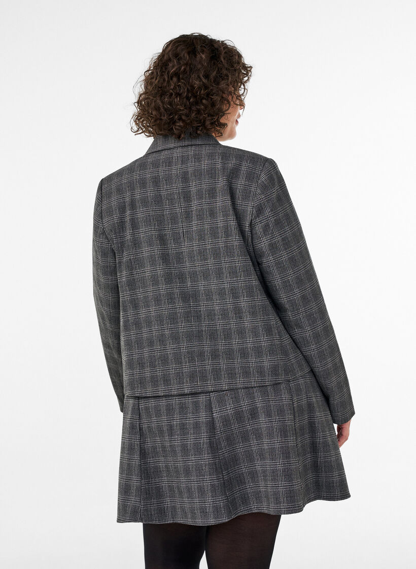 Kurzer Blazer mit Karomuster, Grau, Model image number 2