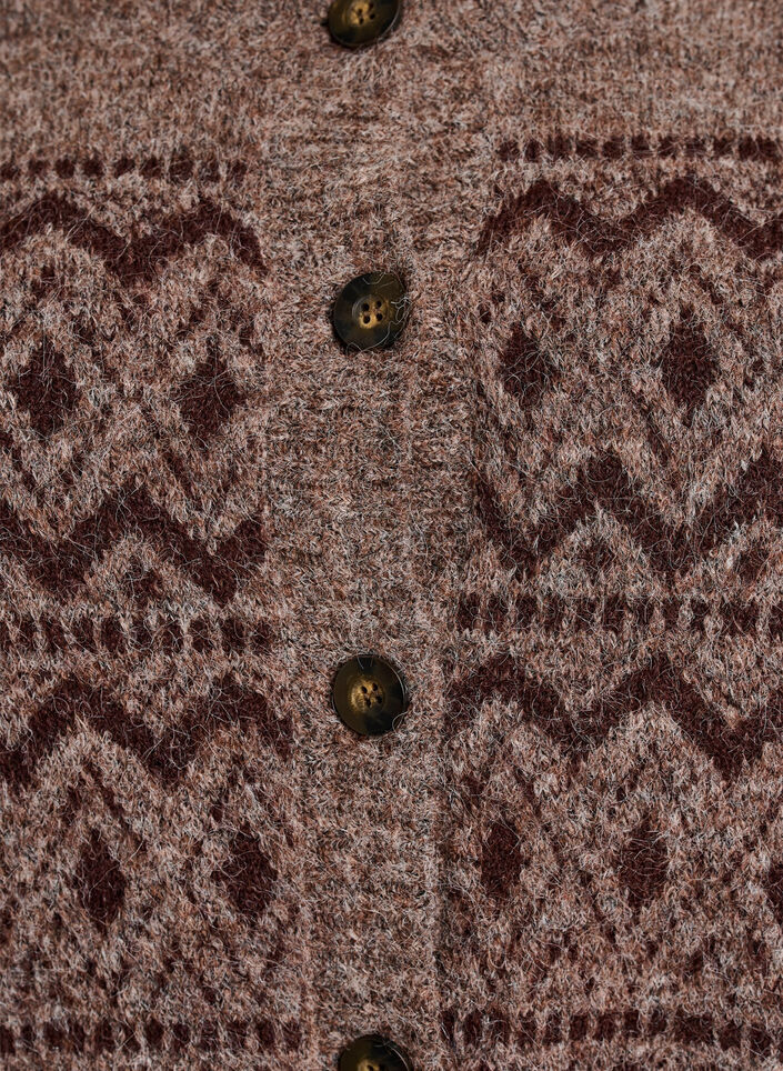 Strickjacke mit Jacquardmuster, Braun, Packshot image number 2