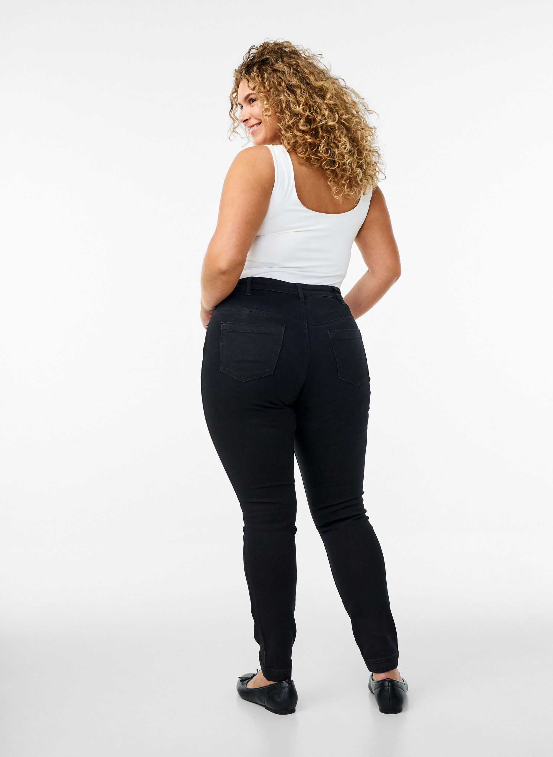 ZizziJeggings aus Baumwollmischung, Schwarz, Model image number 1
