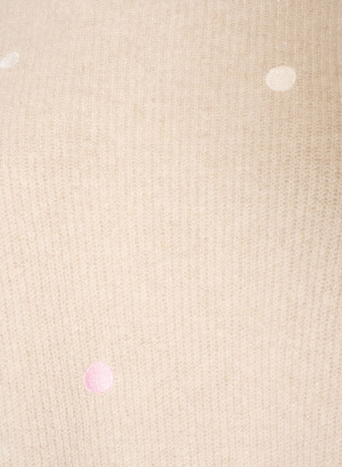 Strickbluse mit kleinen Stickmotiven, Beige, Packshot image number 2