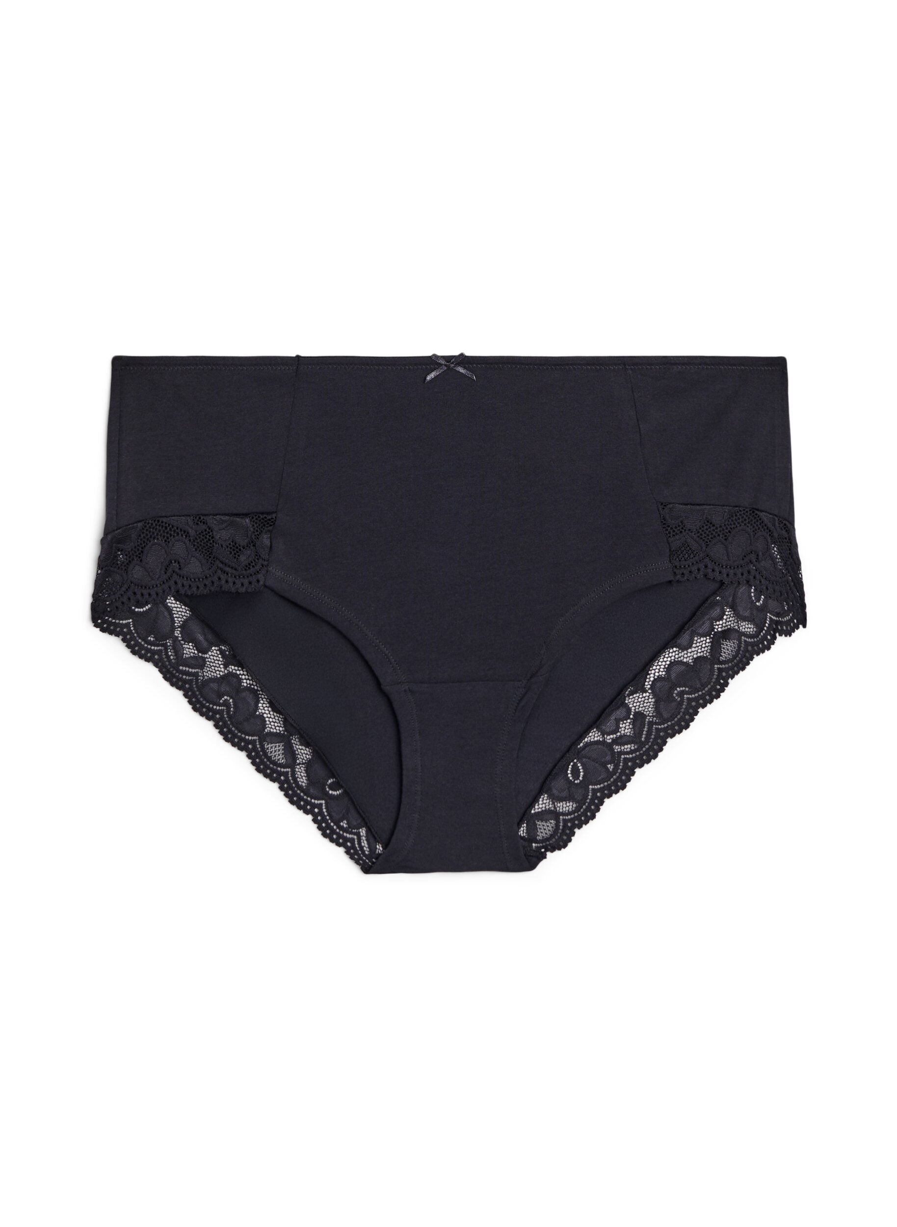 Zizzi3er Pack Hipster-Panties mit Spitzenb&uuml;ndchen, Schwarz, Packshot image number 2