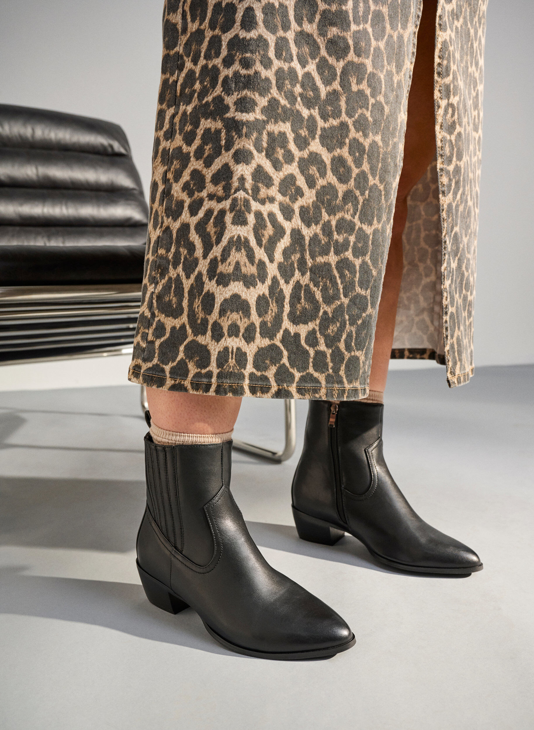 ZizziHoher Stiefel mit abnehmbarem Schaft, Schwarz, Image image number 1