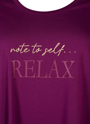 Kurzärmeliges Nachthemd aus Bio-Baumwolle , Dark Purple Relax, Packshot image number 2