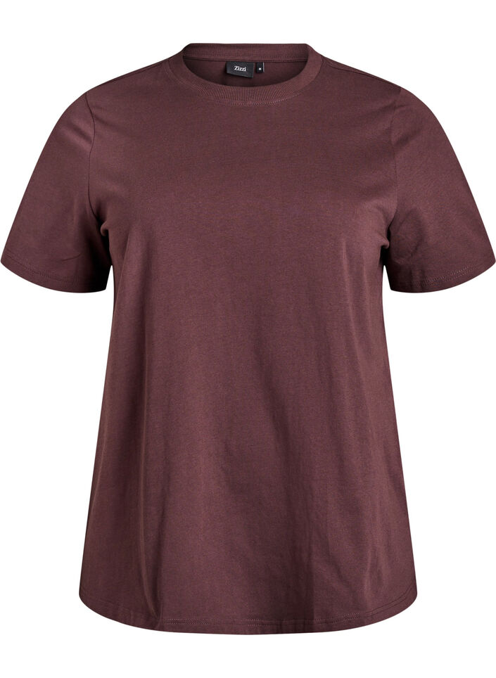 Basic-T-Shirt aus Baumwolle mit Rundhalsausschnitt, Braun, Packshot image number 0