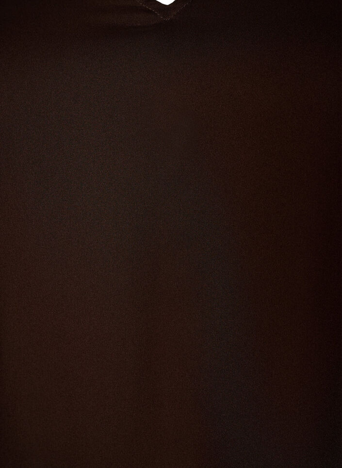 Kurzes Kleid mit transparenten R&uuml;schen&auml;rmeln, Braun, Packshot image number 2