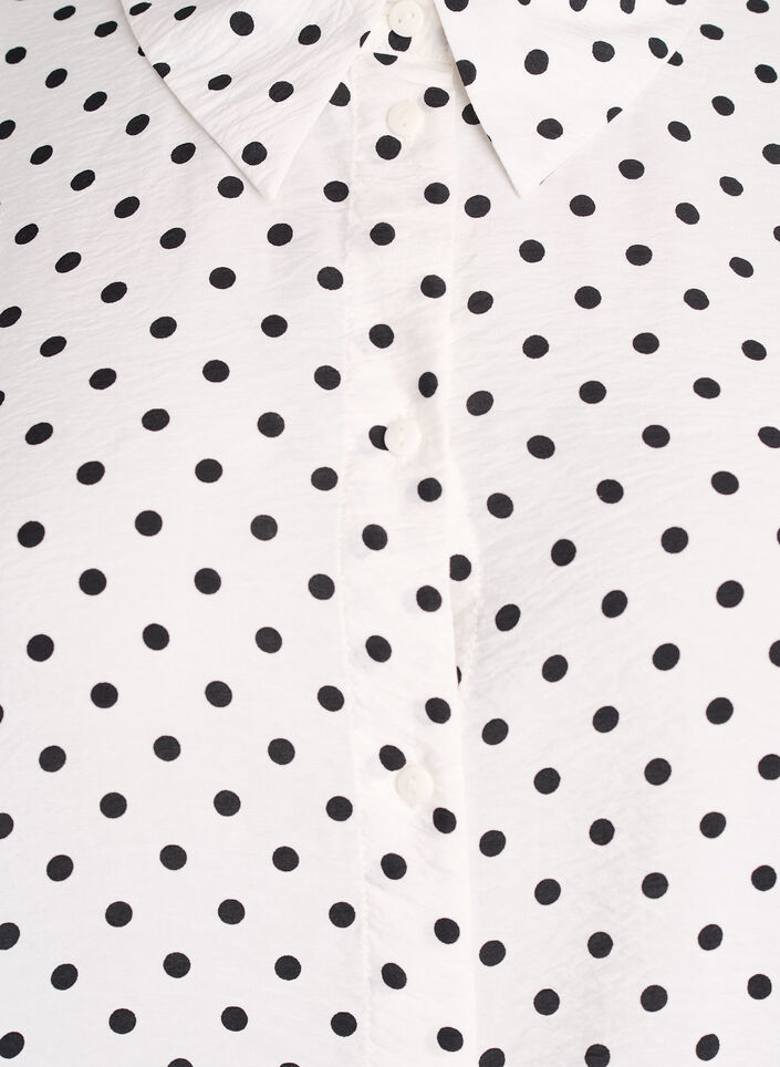 Bluse mit P&uuml;nktchenmuster und 3/4-&Auml;rmeln, Wei&szlig;, Packshot image number 2