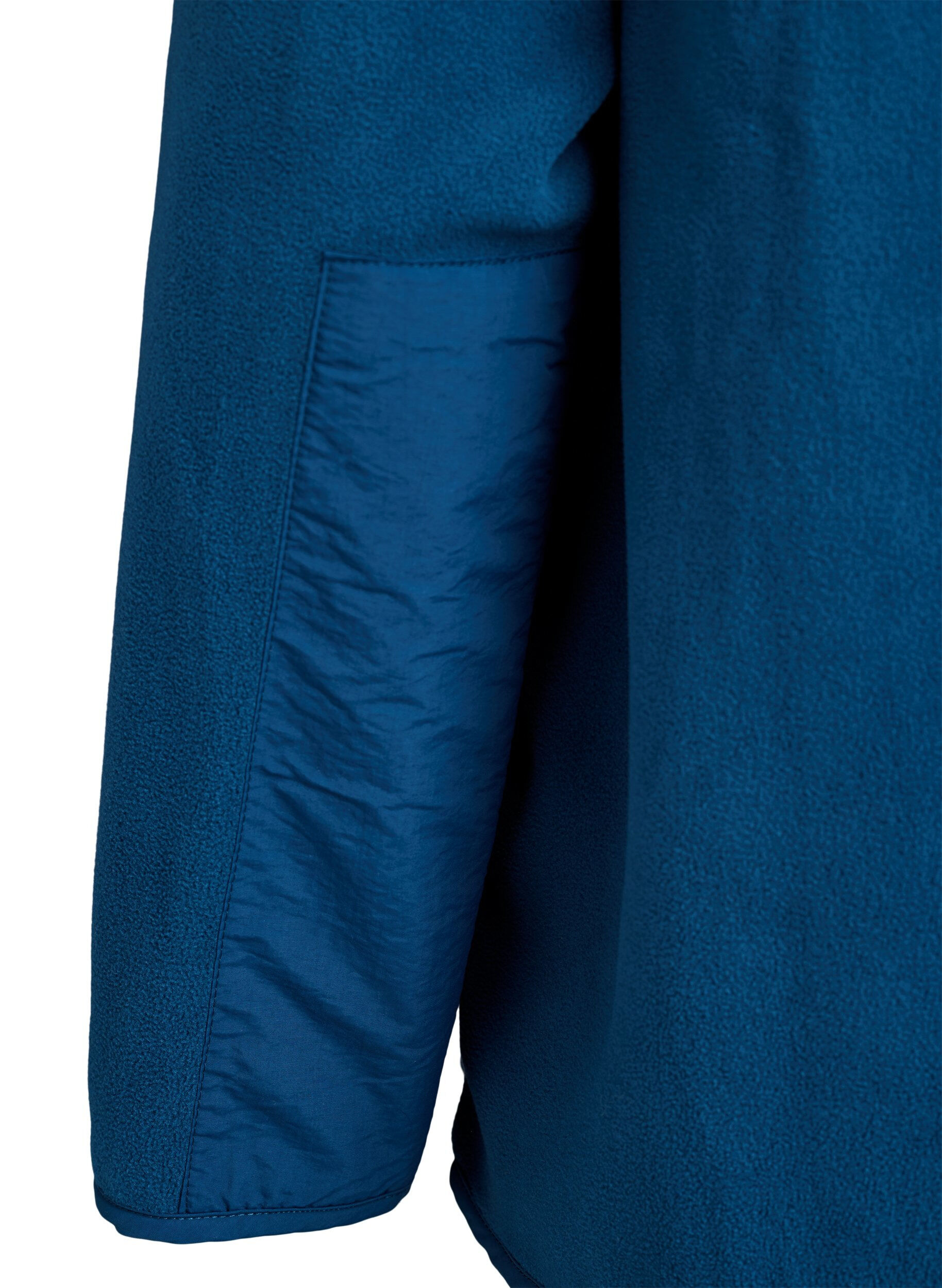 ZizziFleecejacke mit hohem Kragen und Taschen, Blau, Packshot image number 3