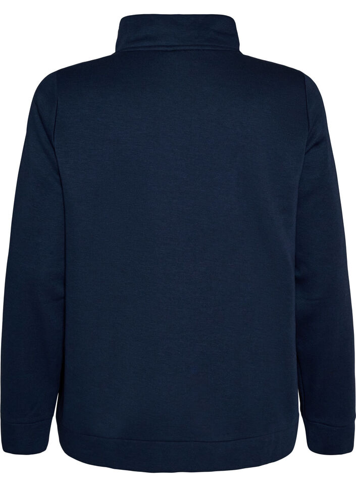 Sweatshirt mit hohem Kragen und Rei&szlig;verschluss, Blau, Packshot image number 1
